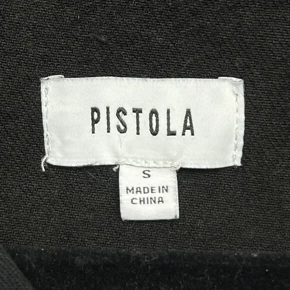 Pistola Women's Amira Long Sleeve Denim Jean Sheath Midi Dress In Noir Size S - Picture 4 of 12